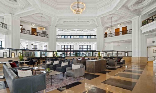 premium luxury apartments modern high-rise lobby