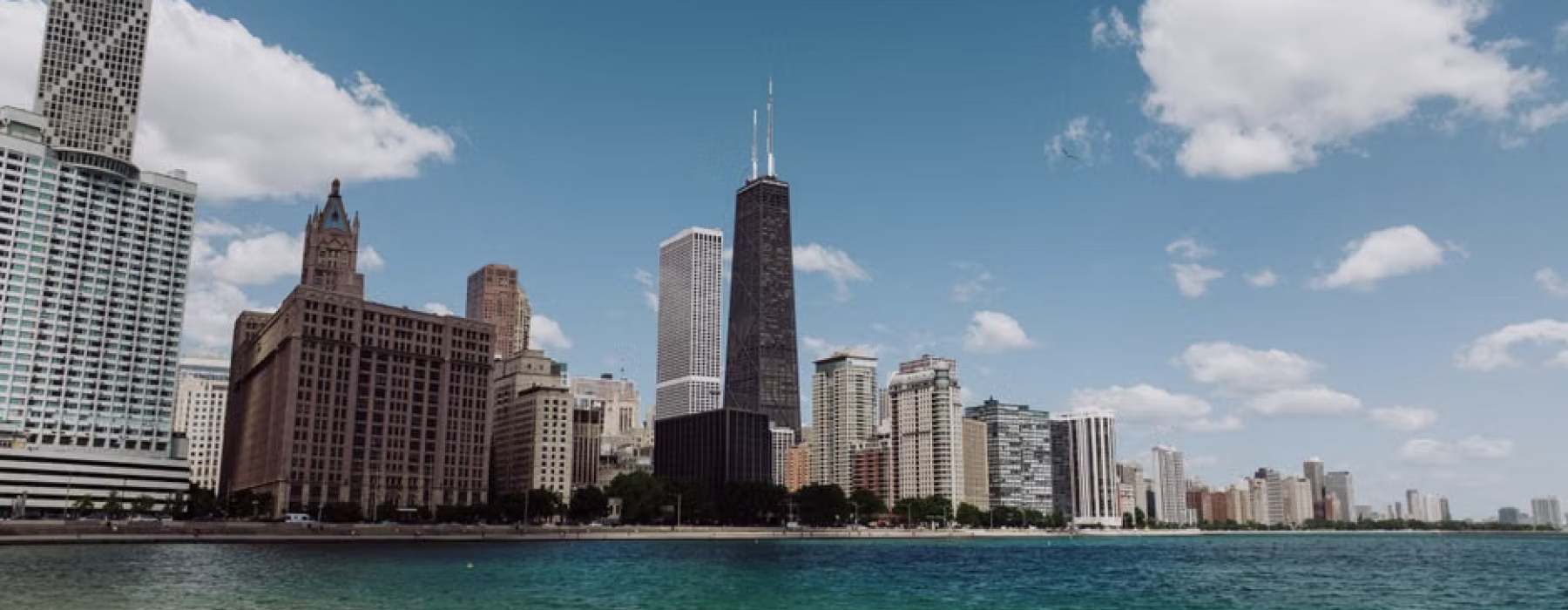 Chicago skyline with Lake Michigan - cook county apartments